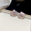 Square Crystal Flower Stud Earrings In Three Soft Colors view 6