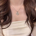 Crystal Daisy Pendant Necklace With Silver Tone Chain view 4