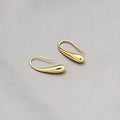 Gold and Silver Elongated Teardrop Threader Earrings view 2