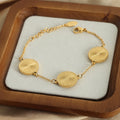 Round Sunburst Disc Chain Bracelets Gold Or Steel Tone view 2