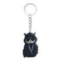 Acrylic Hooded Cat Keychain With Sunglasses And Metal Split Ring view 5