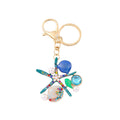 Enamel Starfish Shell Pearl Rhinestone Keychain 4 Colors view 5