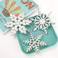 Silver Rhinestone Snowflake Hanging Ornament Set Three Styles view 3
