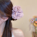 Mesh Organza Flower Hair Comb Pins Three Soft Colors view 3