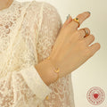 Gold Crescent Moon And Star Chain Necklace Bracelet Set view 3