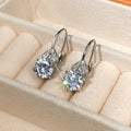 Silver Tone Crystal Teardrop Hook Earrings with Polished Finish view 2