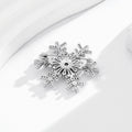 Silver Tone Crystal Snowflake Metal Brooch Pin for Jackets view 4