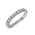 Slim Round Clear Stone Eternity Band In Silver, Gold, And Rose Tones view 5