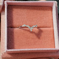 Marquise Stone V-Shaped Slim Ring In Three Metal Tones view 4