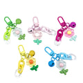 Flower Keychain With Acrylic Chain Bell And Translucent Resin Blossom Charm view 5