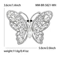 Crystal Butterfly Metal Brooch in Four Accent Colors view 7