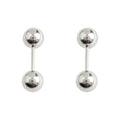 Silver Ball Barbell Ear Bone Studs Three Ball Size Options view 5