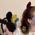 Velvet Knotted Bunny Ear Bow Headband With Teeth 2 Colors view 2