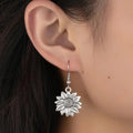 Sunflower Drop Hook Earrings Gold Silver Rose Gold view 4