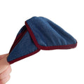 Blue Denim Triangle Bow Hair Claw With Burgundy Edge view 5