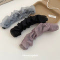 Ruched Sheer Fabric Banana Hair Clips Black Purple Blue-Gray view 4