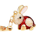 Jeweled Fortune Rabbit Keychains with Plain Braided Fortune and Wrist Loops view 5