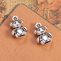 Dimensional Teddy Bear Charm Metal Jewelry Making Component In 2 Finishes view 4