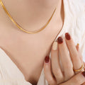 Gold Multi-Strand Thin Chain Layered Collar Necklace view 4