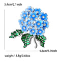 Enamel Hydrangea Brooch with Crystal Centers in Four Colors view 5