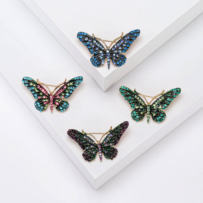Crystal Butterfly Brooch in Four Jewel Tone Colorways