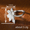 Marquise Clear Stone Leaf Cluster Floral Ring In Silver Tone view 4