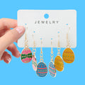 Easter Egg, Bunny And Chick Metal Drop Earring Sets, Three Styles view 2