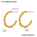 Twisted C Hoop Earrings Hourglass Barrel Pendant Snake Chain Set view 6