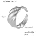 Stainless Steel Twisted Open Band Ring Chunky Gold Or Steel Tone view 7
