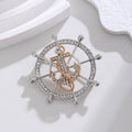 Rose Gold Anchor Crystal Two Designs Metal Brooch Pin view 5