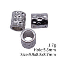 Hammered Large Hole Tube Beads in Three Metal Finishes view 5