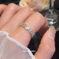 Gold Baguette Cubic Zirconia Open Cuff Rings Two Piece view 3