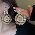 Colorful Crystal Teardrop Statement Stud Earrings Jewelry view 7