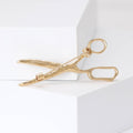 Rhinestone Scissors Brooch in Gold or Silver Decorative Lapel Pin view 3