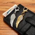 Rhinestone Angel Wing Lobster Clasp Charm Gold or Silver view 4
