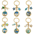 Ocean Scene Metal Keychains and Resin Shell Phone Strap Charms view 3