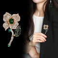 Flower Crystal Metal Brooch Pin for Jackets and Lapels view 4