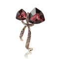 Faceted Crystal Bow Brooch Rhinestone Ribbon Tails Pin view 5