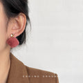 Fluffy Pom-Pom Stud Earrings Seven Winter Style Collection view 2