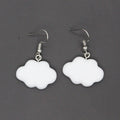 Silver Tone Pastel Cloud Resin Hook Earrings in Five Colors view 7