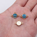 Ringed Planet Enamel Charms in Blue and White Colorways view 6