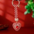 Layered Mermaid Crystal Heart Keychains with Strap and Plain Options view 8
