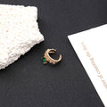 Gold and Silver Green Eye Coiled Snake Upper Ear Cuffs view 6