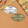 32x19mm Alloy Double-Hole Oval Handmade Letter Connector Charm