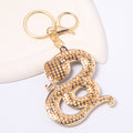 Rhinestone Snake Keychain Gold Metal Charm with Cord Options view 4