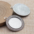Round 25 mm Cabochon Pendant Settings in Two Antique Finishes view 2