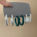 Mixed Color C Shaped Hoop Earring Sets in Three Styles view 7
