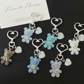 Rhinestone Teddy Bear Heart-Clasp Charms in Six Bow Colors view 5