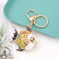 Openwork Goldfish Keychains Cat Eye Stones Rhinestones 3 Colors view 2