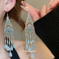 Filigree Chandelier Hook Earrings With Pink Or White Drops view 4